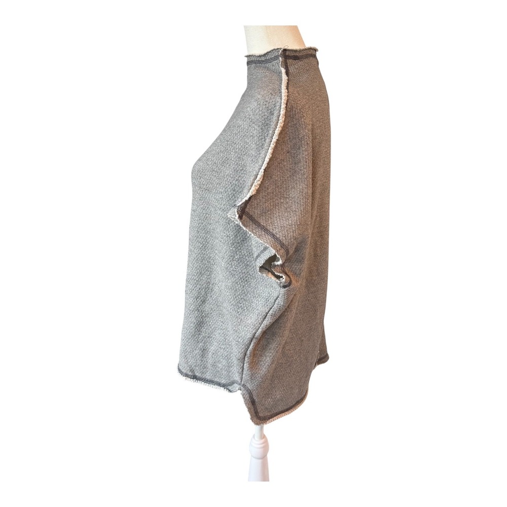 Pilcro Anthropologie Gray Boxy Knit Tee XS Oversized Minimalist Textured Top - Picture 4 of 11